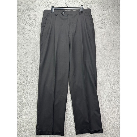 Haggar Suit Up System Dress Pants Mens 36X32 Black Straight Pleated Formal NEW‎ - Picture 1 of 8